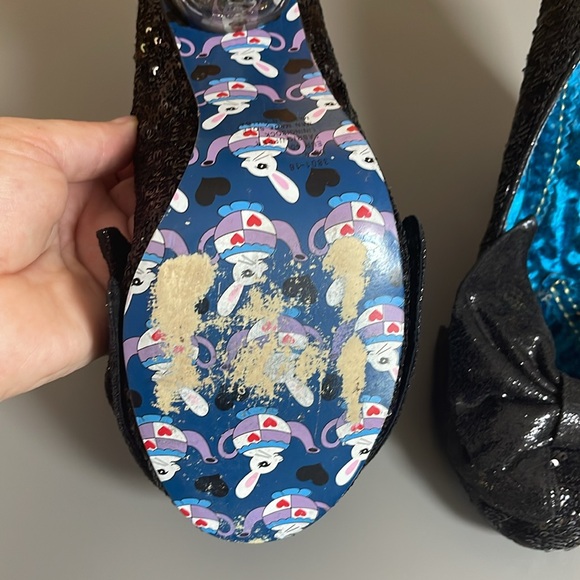 IRREGULAR CHOICE SEQUIN BOW CLEAR FLORAL HEEL 9 - Picture 4 of 6